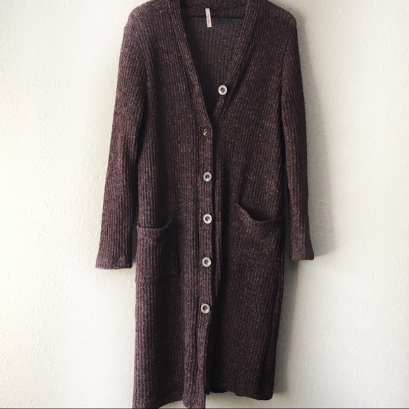 My Story Sweaters - My Story Burgundy Knit Longline Duster Cardigan